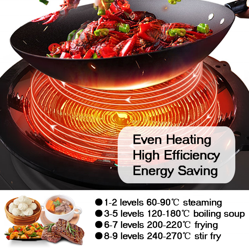 Concave Induction Manufacturer - 5000W Hob Cooktops Electric Wok