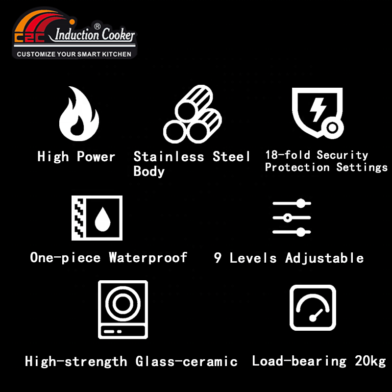 Induction Stove Factory - 2 Burner 3500W Hob Ceramic Cooktops