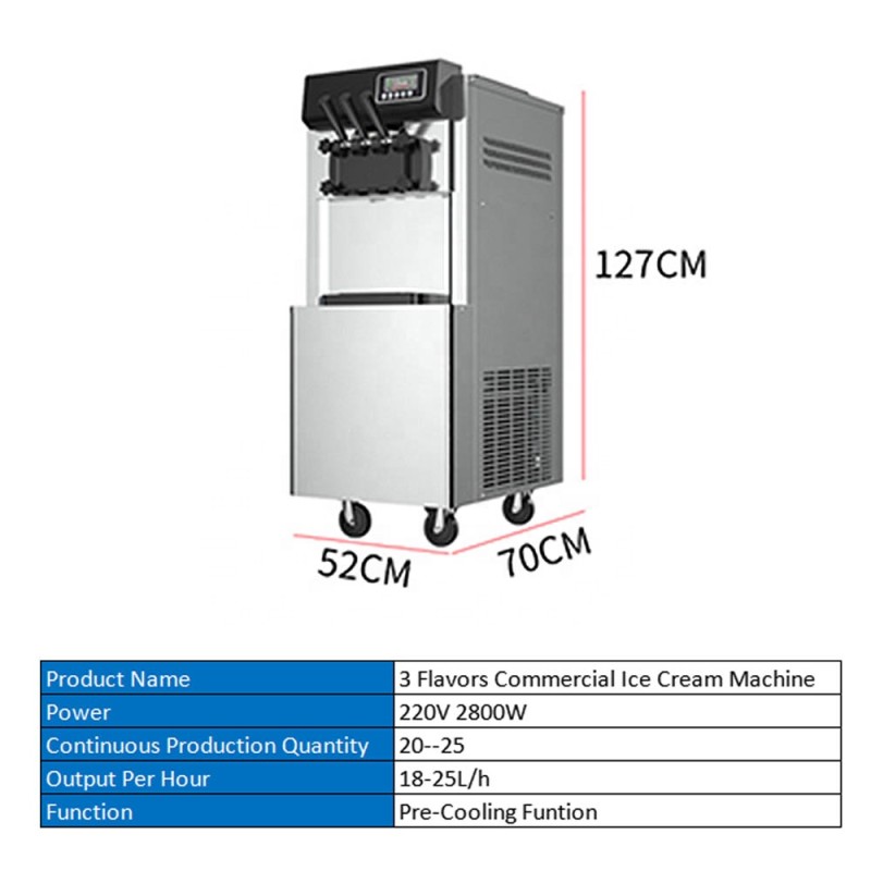 Ice Cream Machine Supplier - 3 Flavors Automatic Soft Serve Sorbetiere