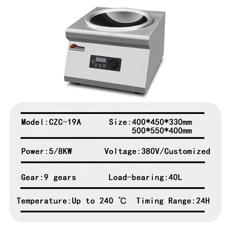 Concave Induction Manufacturer - 5000W Hob Cooktops Electric Wok