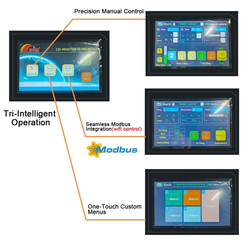 Boiling Pan Factory - Tilting 50-500 Liter Jam Sauce Mixer