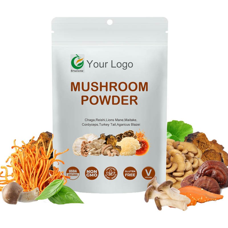 8 in 1 Mushroom Blend Powder Organic Inonotus Obliquus Hericium Erinaceus Ganoderma Lucidum Powder -  Mushroom Complex