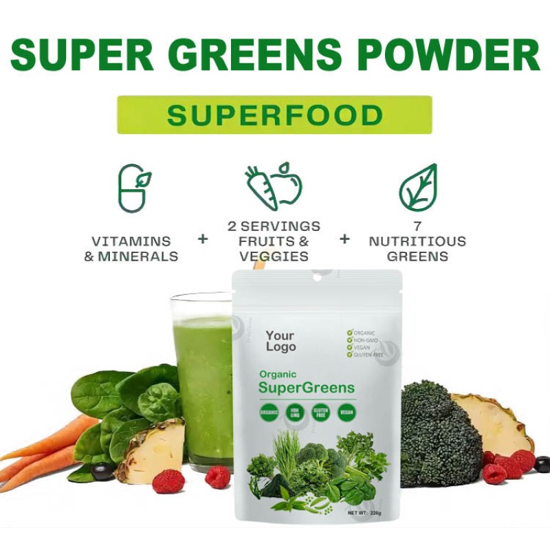 Dietary Fiber Mixed Vegetables Supplements Organic Super Greens Supergreens Powder