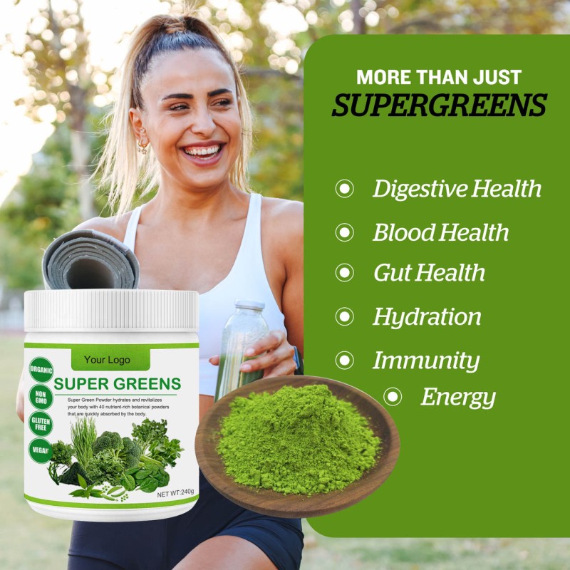 Private Label Organic Supergreens Powder Super Greens Powder