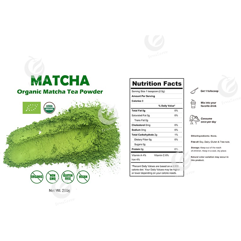 Private Label Packing 100% Natural Green Tea Matcha Powder Ceremonial Grade Green Tea Matcha