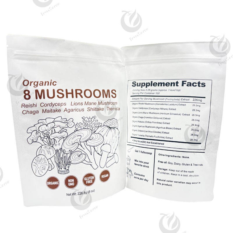 8 in 1 Mushroom Blend Powder Organic Inonotus Obliquus Hericium Erinaceus Ganoderma Lucidum Powder -  Mushroom Complex