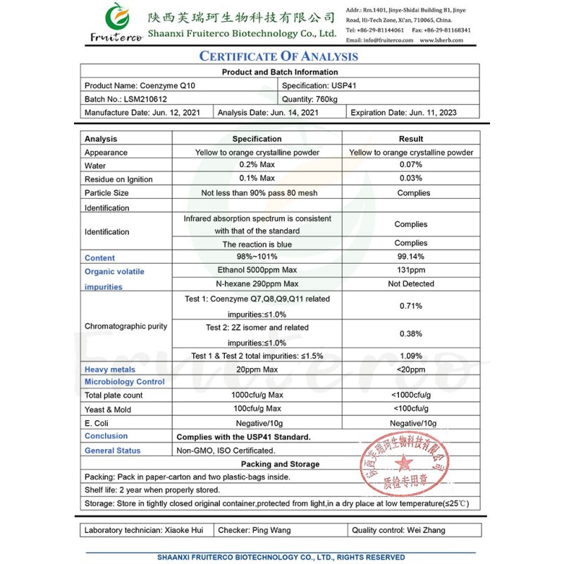 Wholesale Bulk Ubiquinol 303-98-0 Raw Material 98% Coq10 Co Enzyme Coenzyme Q10 Powder