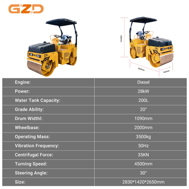 Road Roller Supplier - 3.5 Ton Diesel Precision Compaction