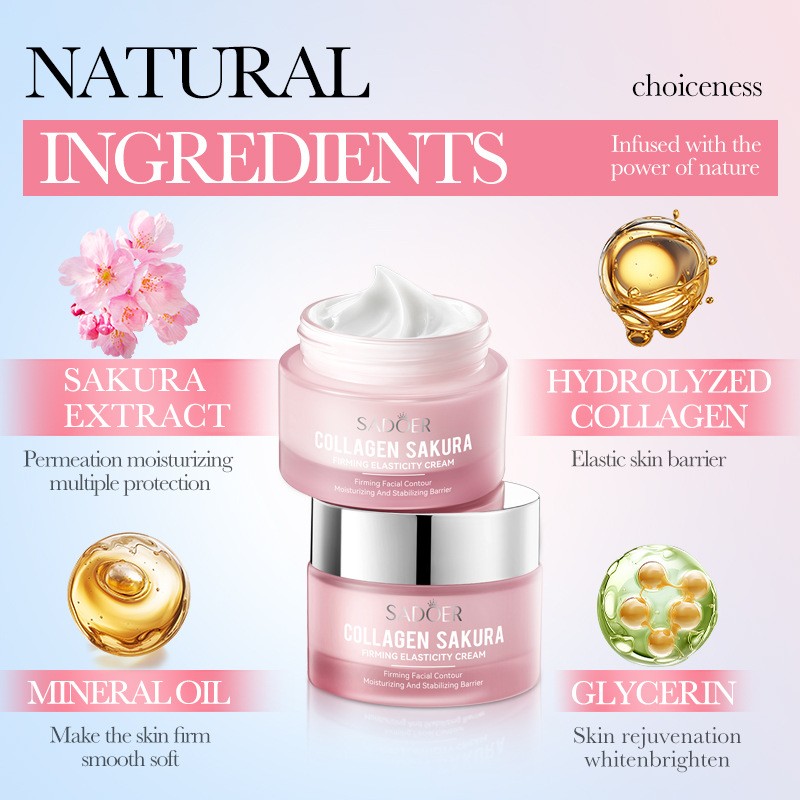 Cherry Blossom Collagen Tightens, Nourishes, and Moisturizes the Skin Moisturizing Face Cream