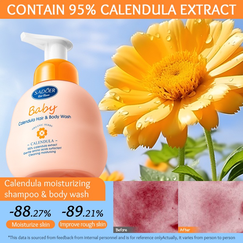 Calendula Amino Acid Moisturizing Anti Dandruff 2 in 1 Children's Shampoo and Bath Gel