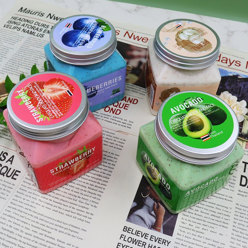 Fruit Fragrance Body Scrub 350ML Male Female Cleaning Moisturizing Scrub Bath Salt