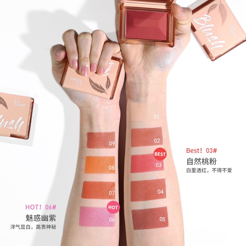 Matte Monochrome Powder Blusher Brightens Skin Tone Looks Good Eye Shadow Rouge Lasting Natural Nude Makeup