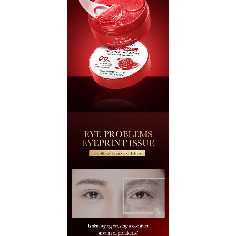 Moisturizing, Anti Wrinkle, Whitening, Pomegranate Radiance, Multi Effect Nourishing Eye Mask