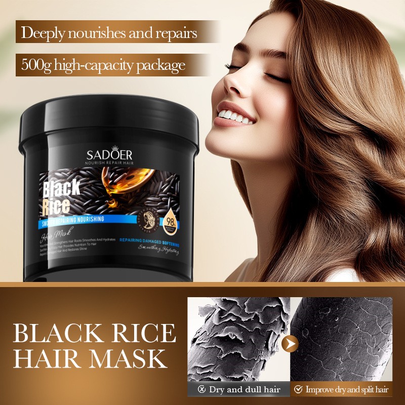 Anti Hair Breakage Nourishing Dandruff Removing Smooth 500g Black Rice Hair Conditioner