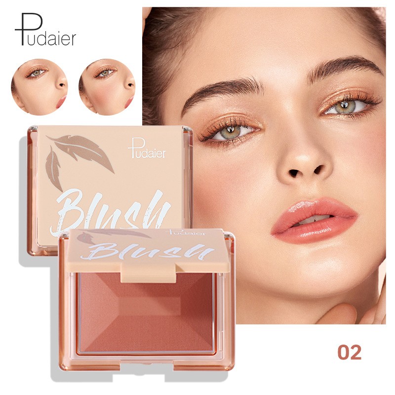 Matte Monochrome Powder Blusher Brightens Skin Tone Looks Good Eye Shadow Rouge Lasting Natural Nude Makeup