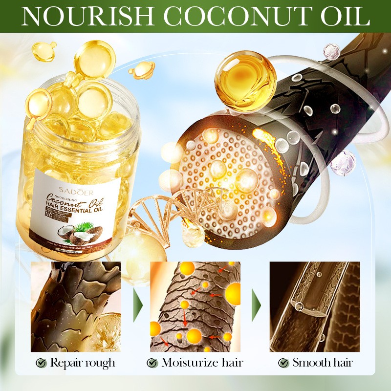 Nourishing and Smooth Hair Care Essential Oil Capsules Cocos Nucifera  Essential Oil
