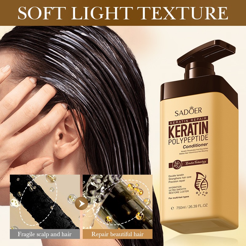 Keratin Peptide Hair Conditioner Is Smooth, Nourishing, and Silky