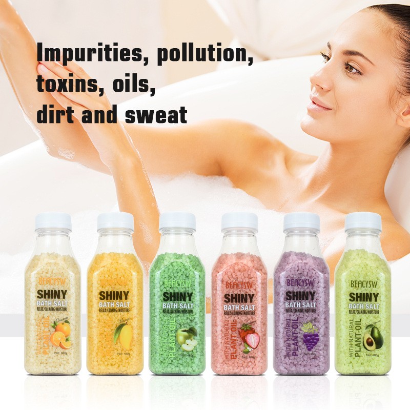 Sparkling Bath Salt, Crystal Particles, Himalayan Salt, Fruit Fragrance, Cleaning Bath Salt