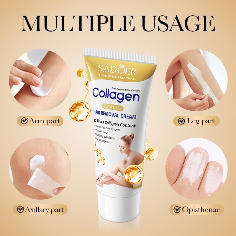 Bone collagen mild hair removal cream  tender skin without irritation  underarm hair removal cream
