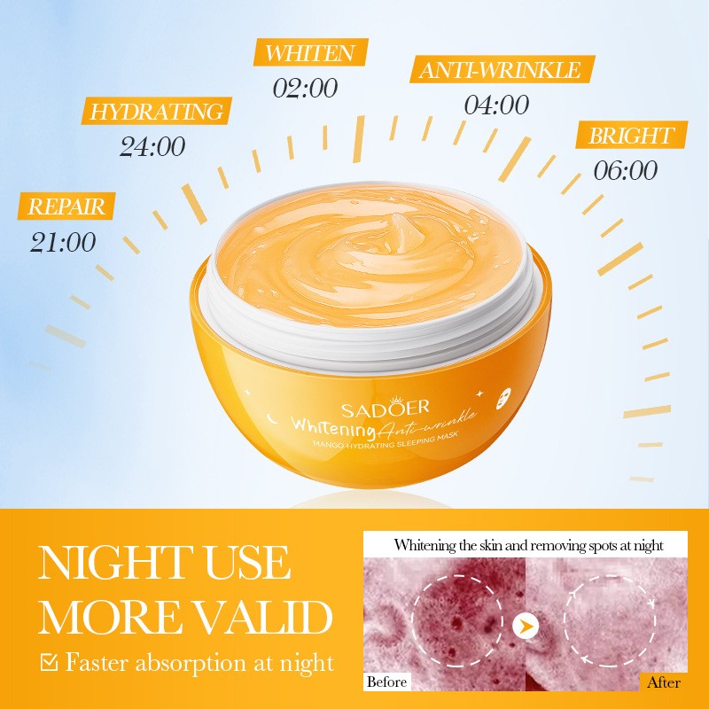 Mango Moisturizes Whitens Tightens Wrinkles and Repairs Fruit Sleep Noodle Essence