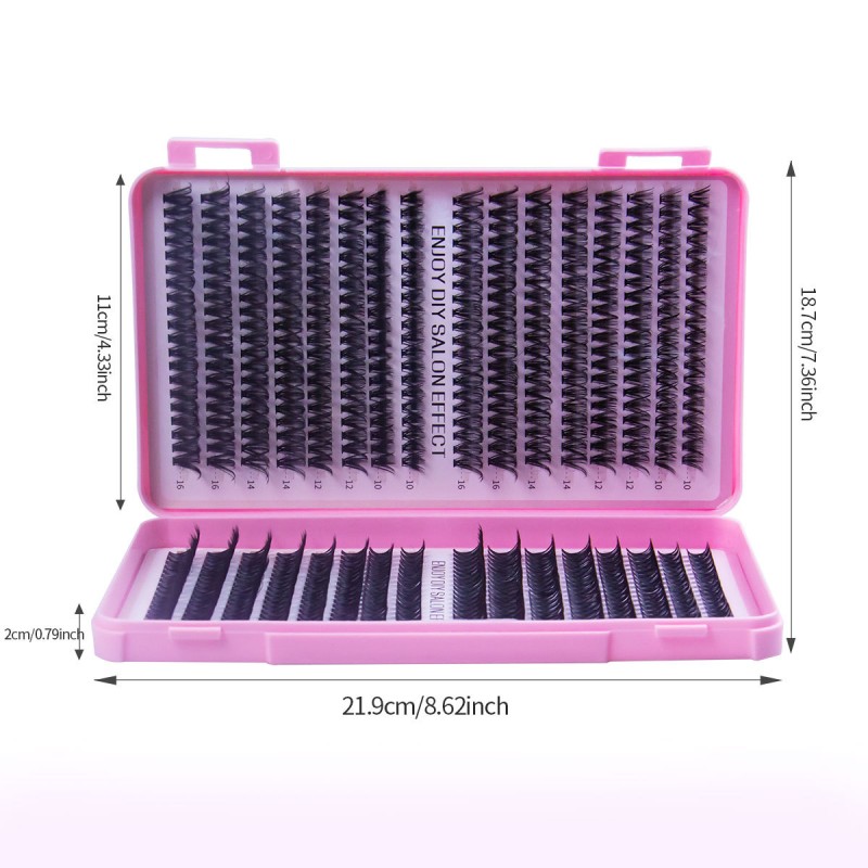 Single Tuft Natural Dense D Curve Segmented Grafting of Eyelashes