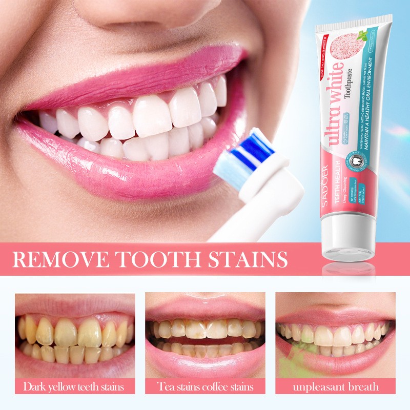 Rose Salt Brightening Whitening Stain Removing Oral and Dental Gum Protection 100g Plant Toothpaste