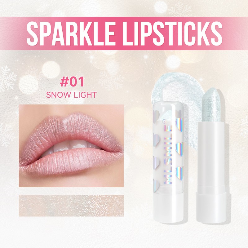 Moisturizing Easy to Apply Fine Shiny White Valentine's Day Lipstick 6 Color Star Pearl Lipstick