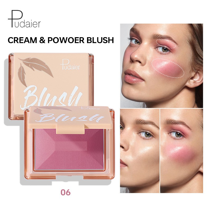 Matte Monochrome Powder Blusher Brightens Skin Tone Looks Good Eye Shadow Rouge Lasting Natural Nude Makeup