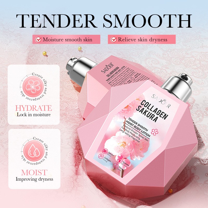 Collagen Smooth Whitening Fragrance 300ml Cherry Blossom Body Lotion