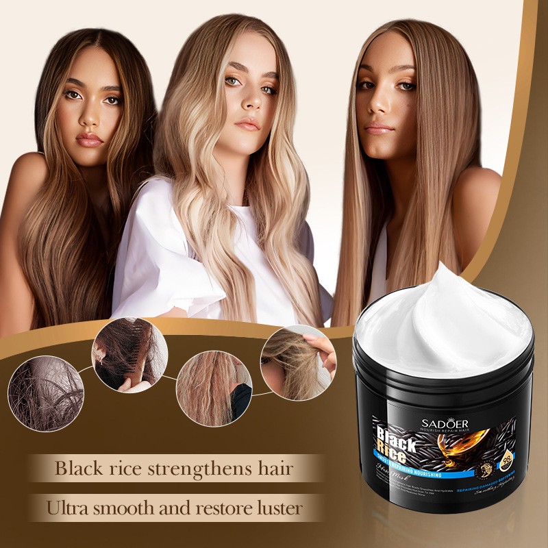 Anti Hair Breakage Nourishing Dandruff Removing Smooth 500g Black Rice Hair Conditioner