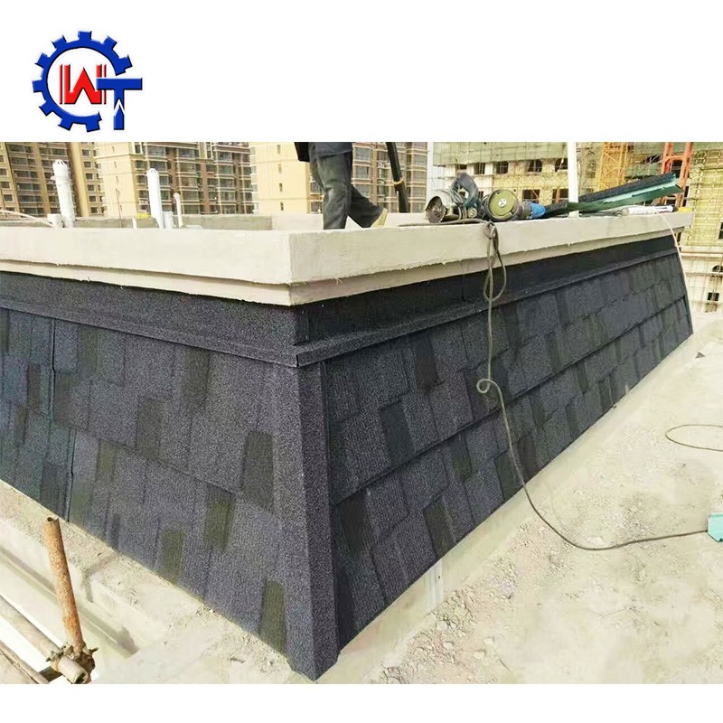 Stone Coated Tile Supplier - Nigeria 0.4mm Black White Shingle Stone Coated