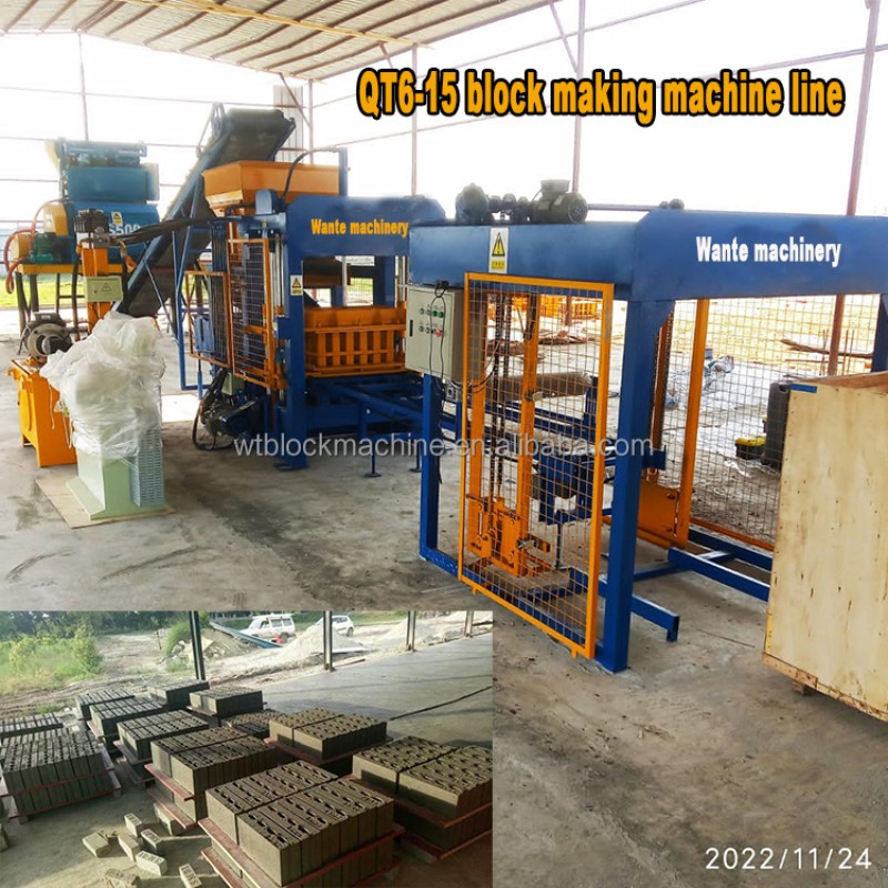 Concrete Block Machine Supplier - Automatic Concrete Cement Brick QT6-15 Concrete