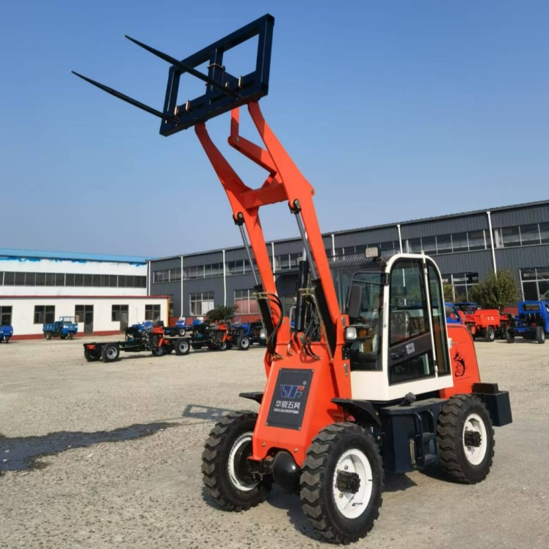 Mini Wheel Loader Supplier - 4WD Diesel Engine Fork Pallets Spikes Attachments