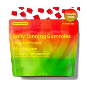 Vegan Daily Tanning Supplement for Adults Vitamin C Zinc Gummies Gummy Candy Dosage Beauty Product for Non-Pregnant Women