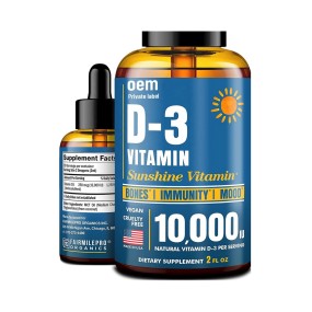 Private Label Vitamin D3 Oral Drops Immune System D Health Detox Cleanse Healthcare Supplement