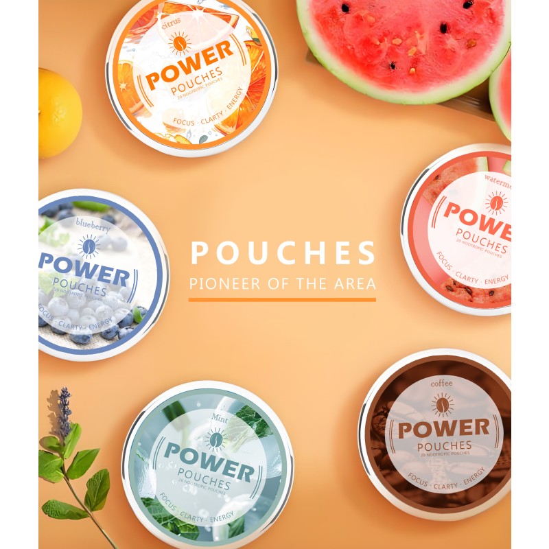 OEM Nootropic Pouches New Healthcare Supplement for Boosting Energy and Focus Containing Caffeine and L-Theanine