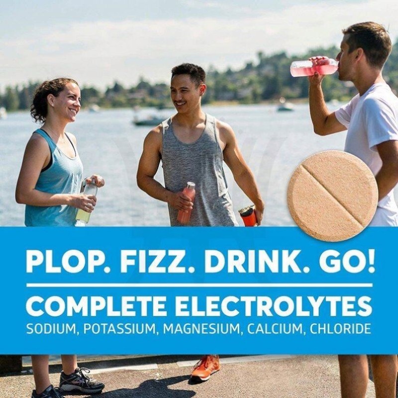 Natural Low-Calorie Fruity Flavor Sports Drink Tablets Electrolyte-Rich with Bursting Vitamins for Adults