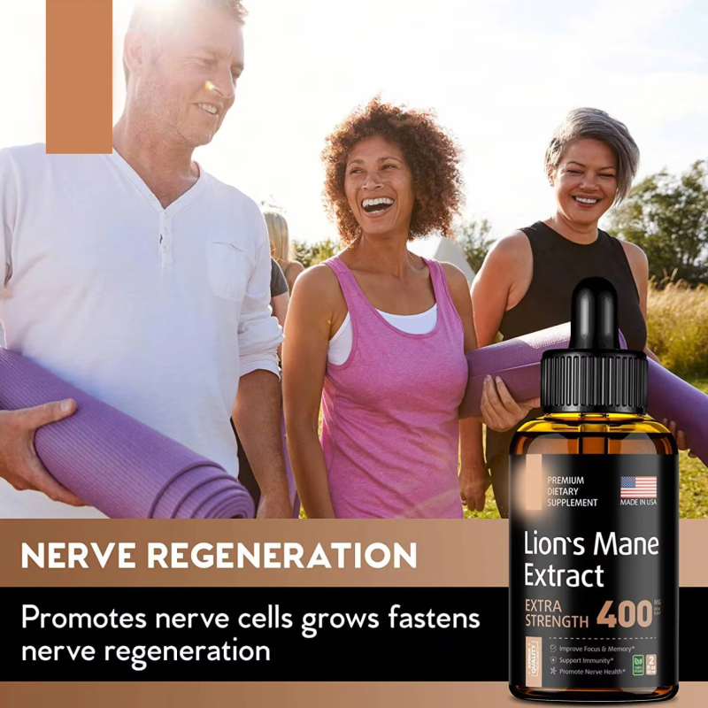 Lions Mane Extract Supplement Stress Relief Immune Support Brain Booster Pre Workout Full Body Detox Cleanse