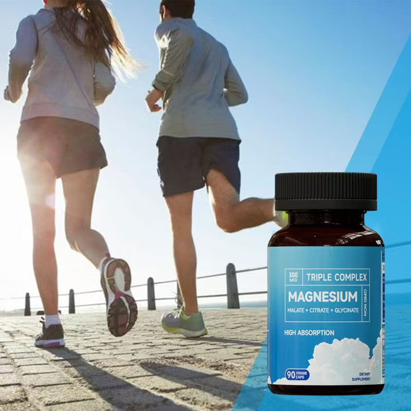 Vegan Herbal Supplements 300mg Triple Magnesium Complex Capsules Including Magnesium Glycinate Citrate for Optimal Muscles