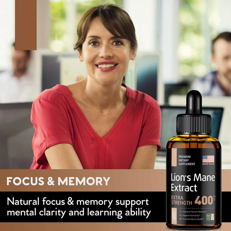 Lions Mane Herbal Extract Supplement Full Body Detox Cleanse Immune Support Brain Booster Pre-Workout Stress Relief