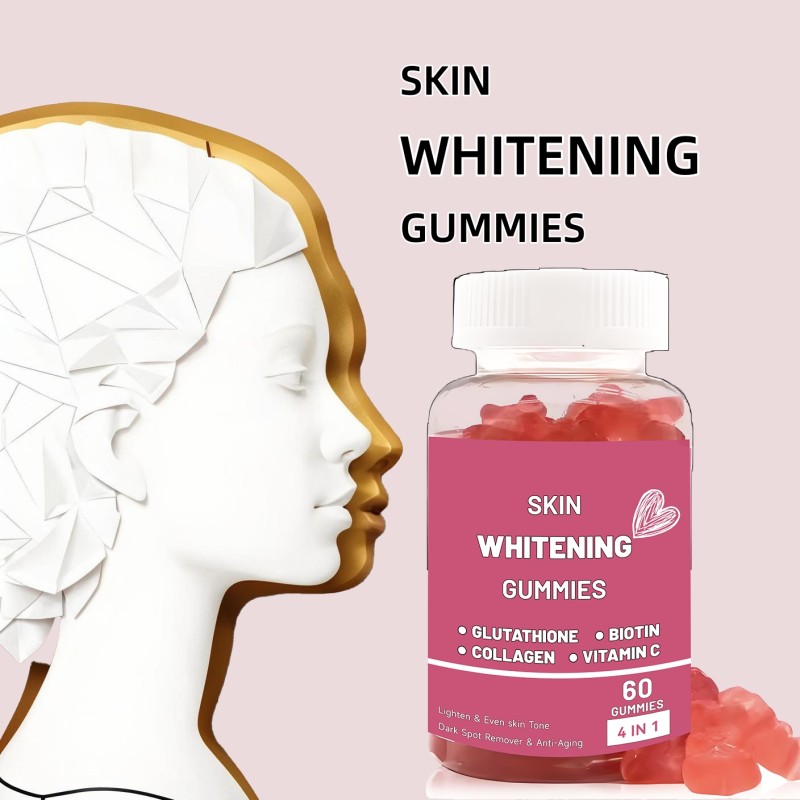 Adult Skin Whitening Marine Collagen Gummies Vitamins C E D&B12 Beauty Supplements in Gummy Candy Dosage Form Not for Newborns