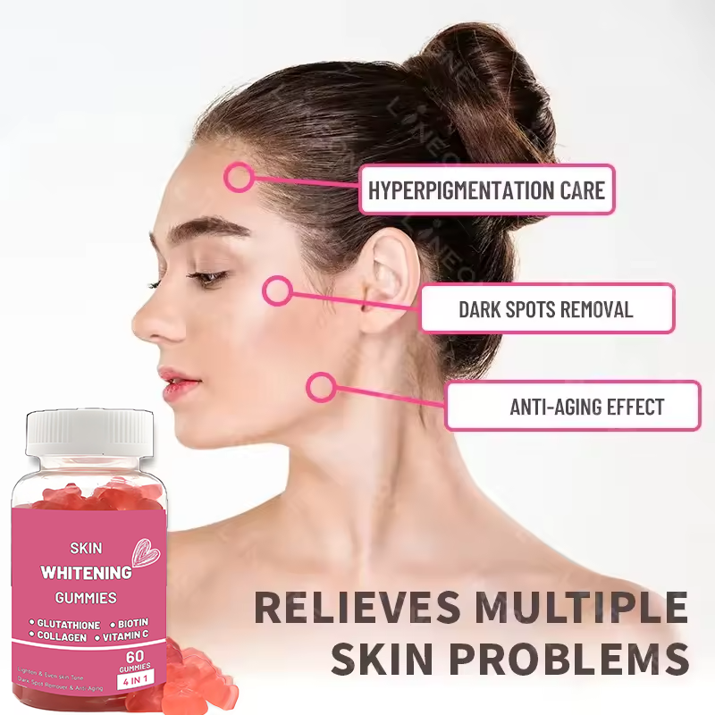 Adult Skin Whitening GSH Supplement Marine Collagen Vitamins C E D&B12 Gummies Beauty Products Dosage Form Gummy Candy