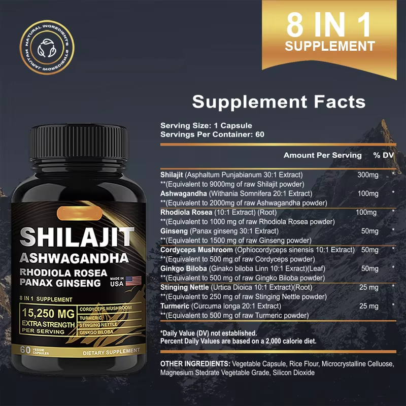 OEM Custom Shilajit Capsule Service Himalayan Extract Capsules Supplement Shilajit Capsules