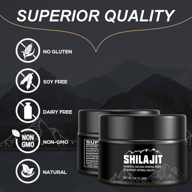 100% Shilajit Himalayan Organic Shilajit Resin Ayurvedic Blend in High Potency for Energy Strength & Immunity