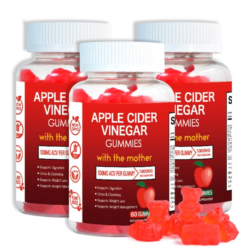 OEM Popular Best Beauty Products for Women Flat Tummy 500mg Per Gummies ACV Cider Vinegar Gummies
