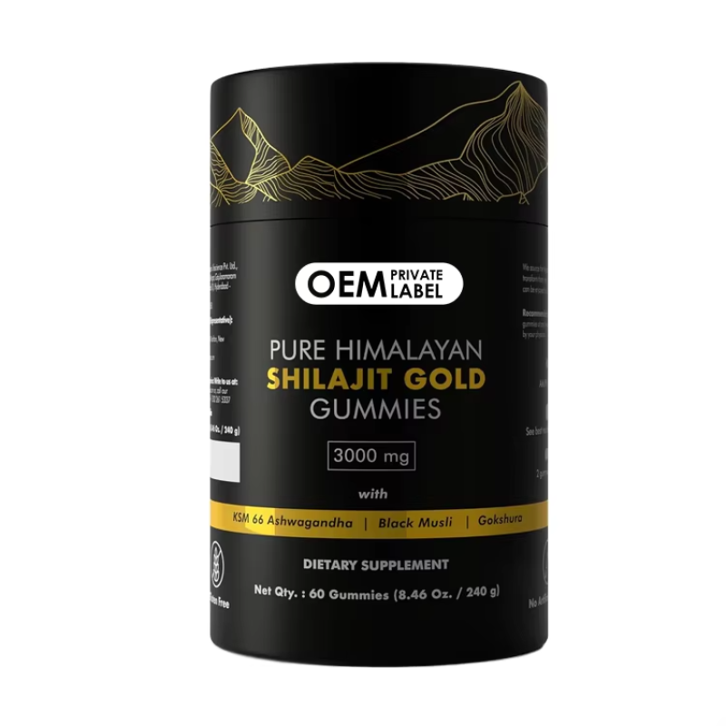 OEM Private Label High Potency Gold Grade Shilajit Resin Supplement Original Pure Himalayan Shilajit Gummies