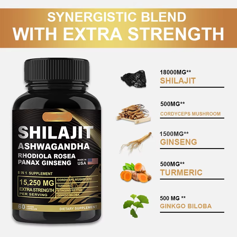 OEM Custom Shilajit Capsule Service Himalayan Extract Capsules Supplement Shilajit Capsules