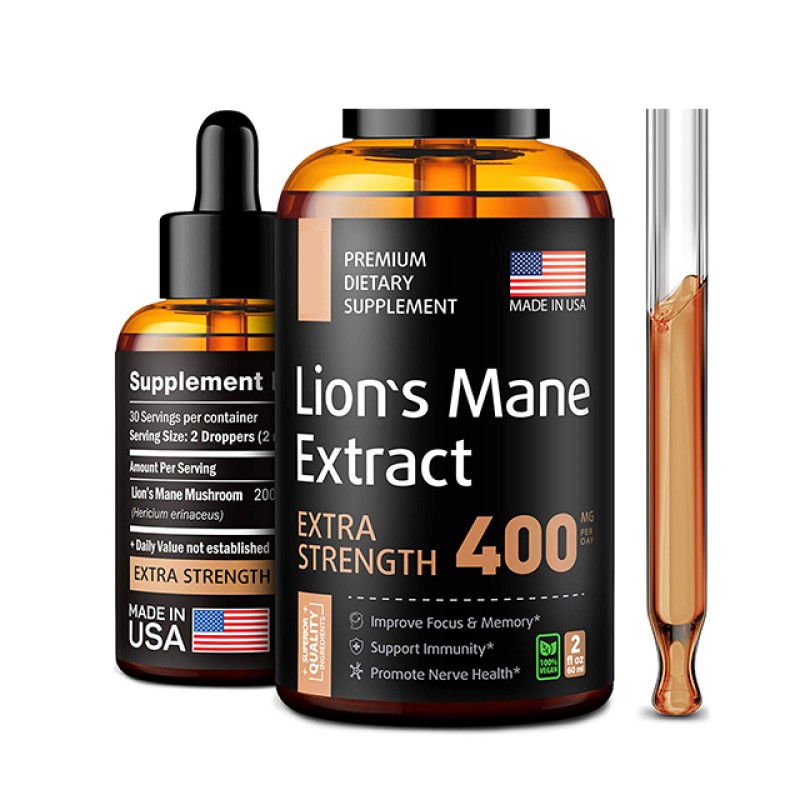 Lions Mane Extract Supplement Stress Relief Immune Support Brain Booster Pre Workout Full Body Detox Cleanse