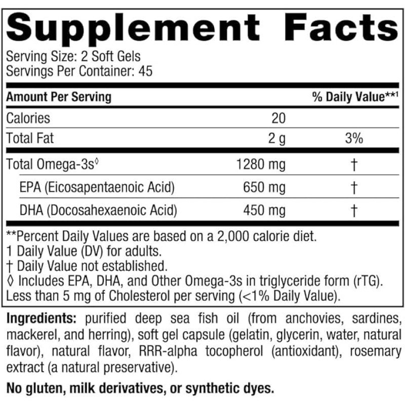 OEM Supplements Fish Oil Vegan Omega-3 6 9 1280mg Fish Oil omega 3 Softgels Capsules 90 Capsule