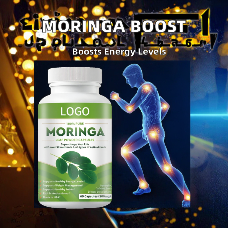OEM 100% Pure Moringa Leaf Powder Capsules 92+ Nutrients & 46 Types of Antioxidants Supports Weight Management for Adults